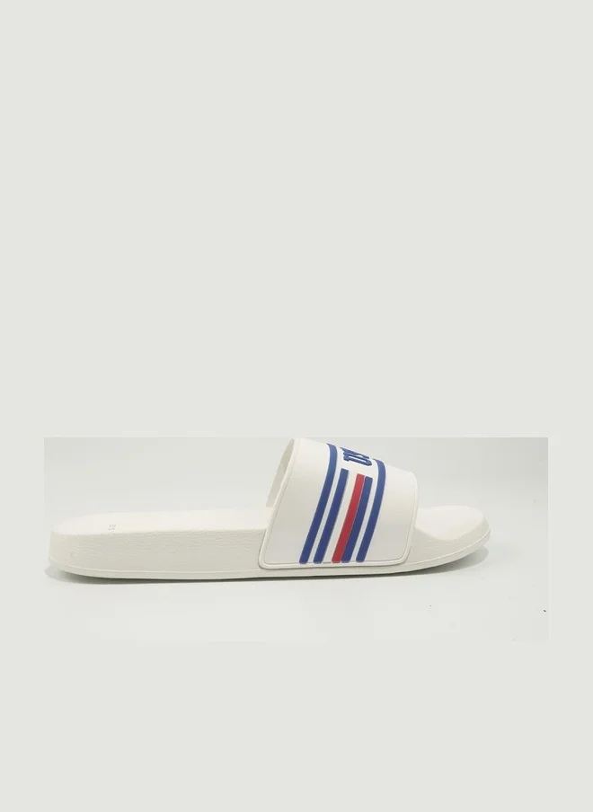 يو اس بولو اسن U.S. Polo Assn. Leon Men's Slip-On Comfortable Casual Everyday Slide Sandals - White