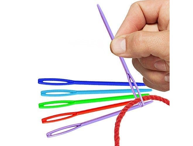 GEMSY Large Eye Plastic Needles - Pack of 50, Plastic Weaving Needles, Yarn Needles, Learning Needles, Safety Plastic Lacing Needles for Kids (Quantity 50) - Image 1