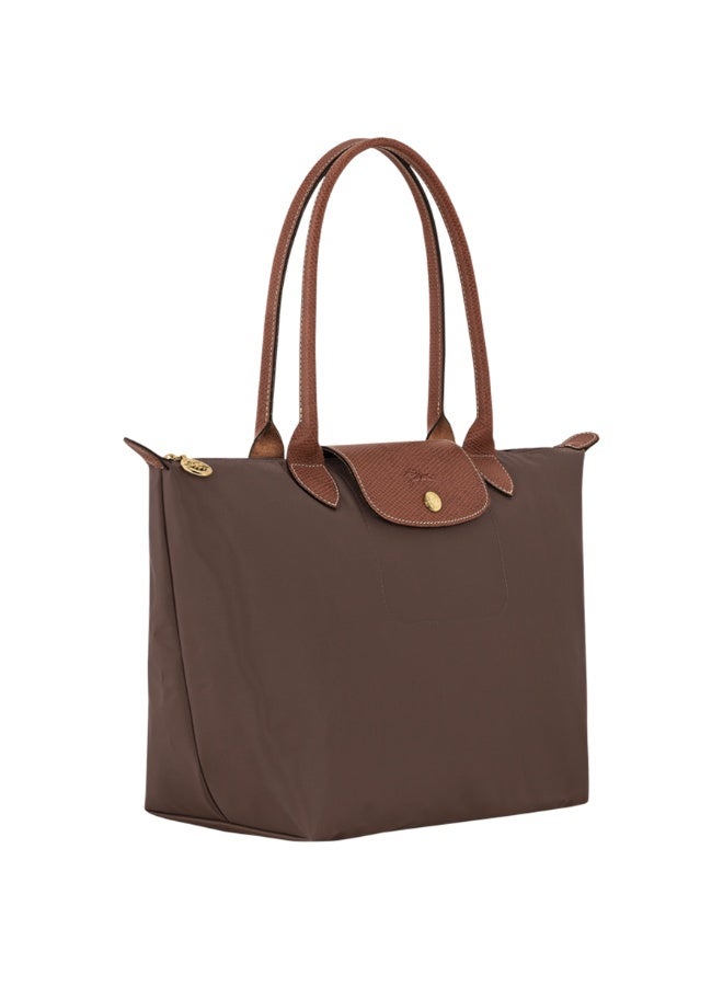 Longchamp Le Pliage Medium Tote Bag, Chocolate Brown, Synthetic Leather Trim - Image 2