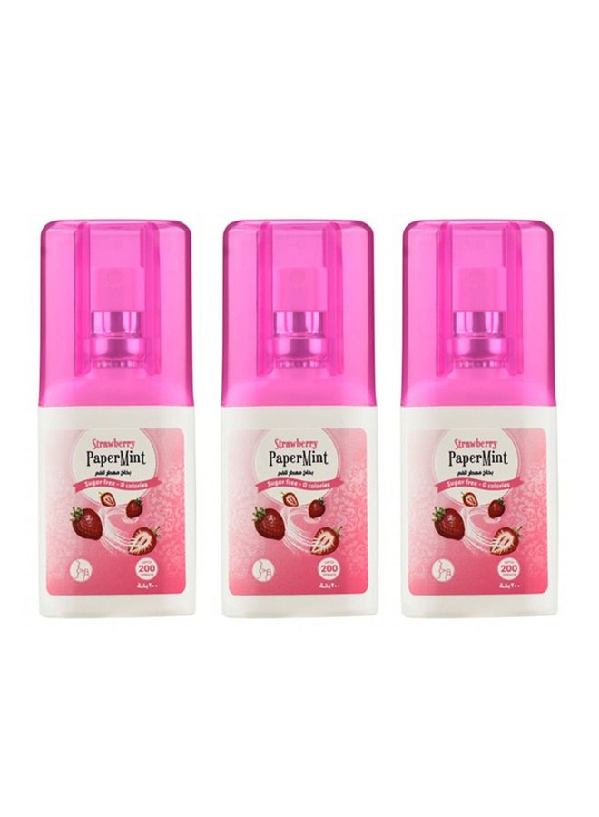 Papermint 3 pieces of Strawberry flavored mouth spray 200 sprays - Image 1