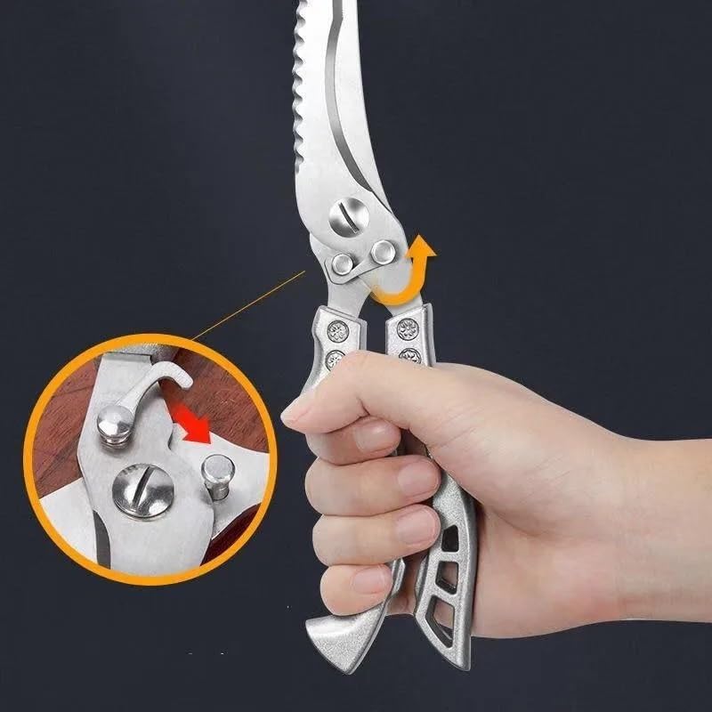 Powerful Kitchen Scissors - Stainless Steel Chicken, Duck, Fish Cutter Shears for Effortless Food Prep - Image 4