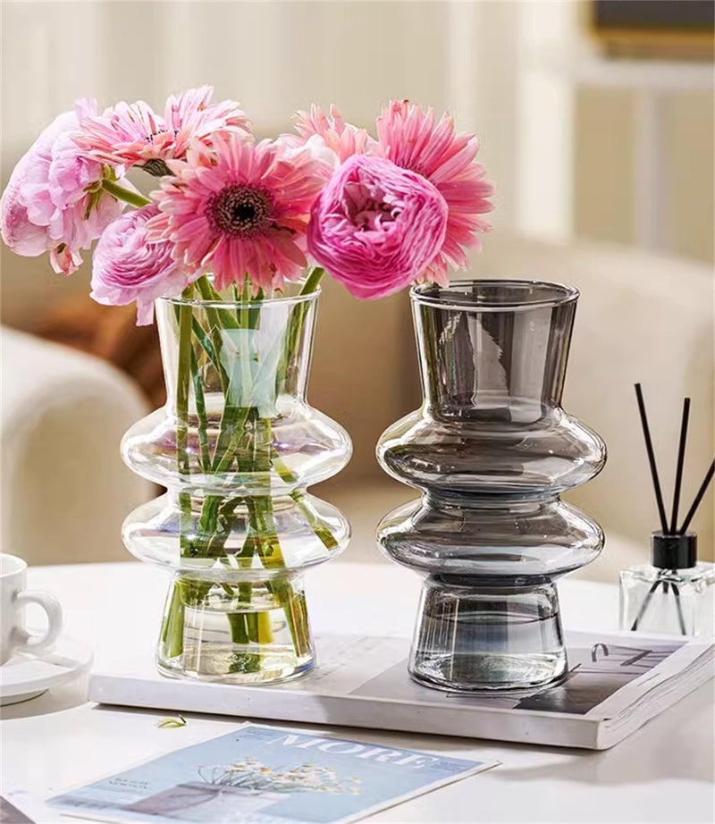 JSPYFITS Modern Glass Vases  7.87"" Tall Four-Layer Book Vase Bubble Flower Vases Decorative for Home D?cor  Decorative Iridescent Glass Table Vase for Wedding Housewarming Gift - Image 2