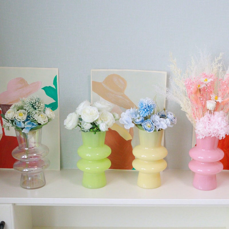 JSPYFITS Modern Glass Vases  7.87"" Tall Four-Layer Book Vase Bubble Flower Vases Decorative for Home D?cor  Decorative Iridescent Glass Table Vase for Wedding Housewarming Gift - Image 5