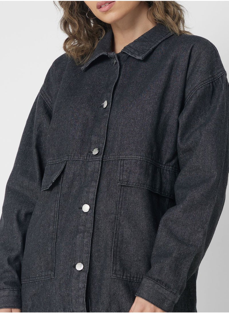 Ginger - Longline Denim Oversize Jacket - Image 1