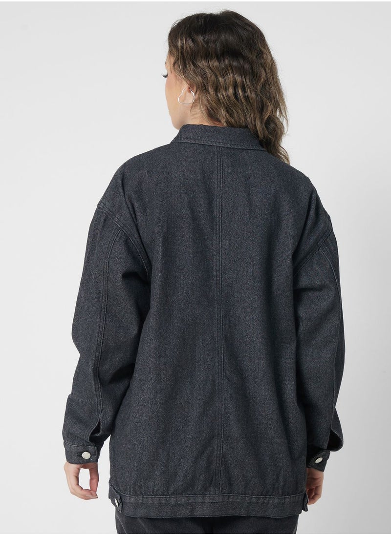 Ginger - Longline Denim Oversize Jacket - Image 1