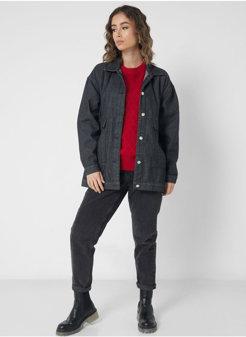 Ginger - Longline Denim Oversize Jacket - Image 1