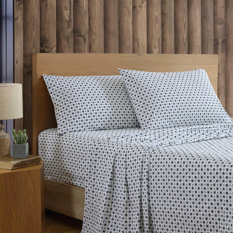 Eddie Bauer - King Sheet Set, Premium Cotton Percale Bedding Set, Super Soft Home Decor, Oeko-Tex Certified (Fairisle Sprinkle Black, King) - Image 2