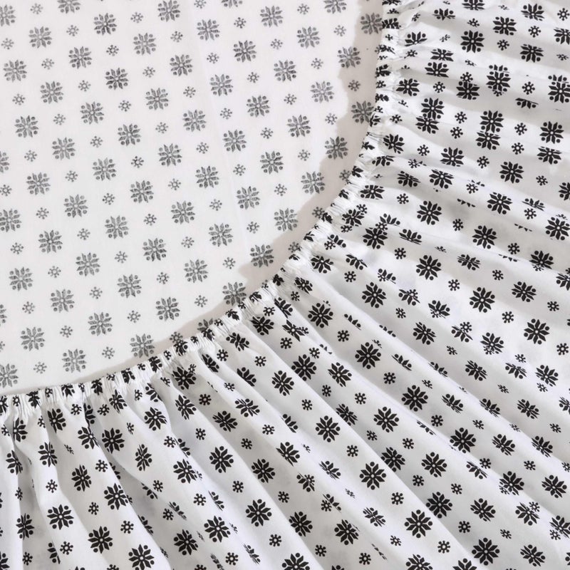 Eddie Bauer - King Sheet Set, Premium Cotton Percale Bedding Set, Super Soft Home Decor, Oeko-Tex Certified (Fairisle Sprinkle Black, King) - Image 4