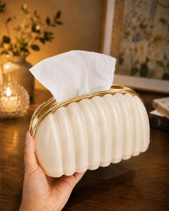 Luxury Tissue Box Cover, Modern Decorative Tissue Holder for Home, Office & Car, Elegant Facial Tissue Box Organizer for Living Room, Bathroom & Tabletop, Easy Refill Design