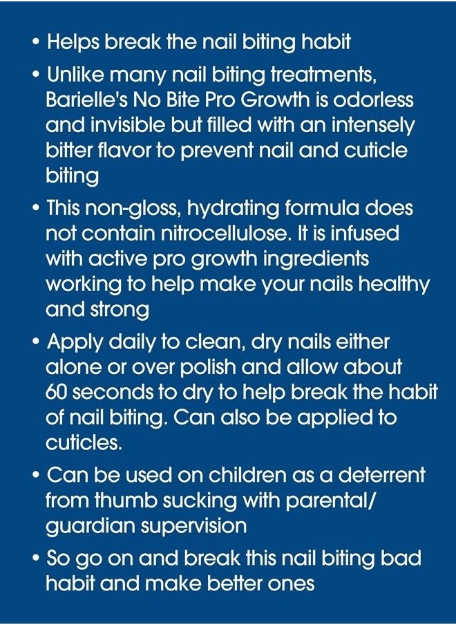 BARIELLE Barielle No Bite Pro Growth, 0.5 Ounce - Nail Biting Prevention Treatment for Adults & Children, Stops Nail Biting - MADE IN USA  - Image 3
