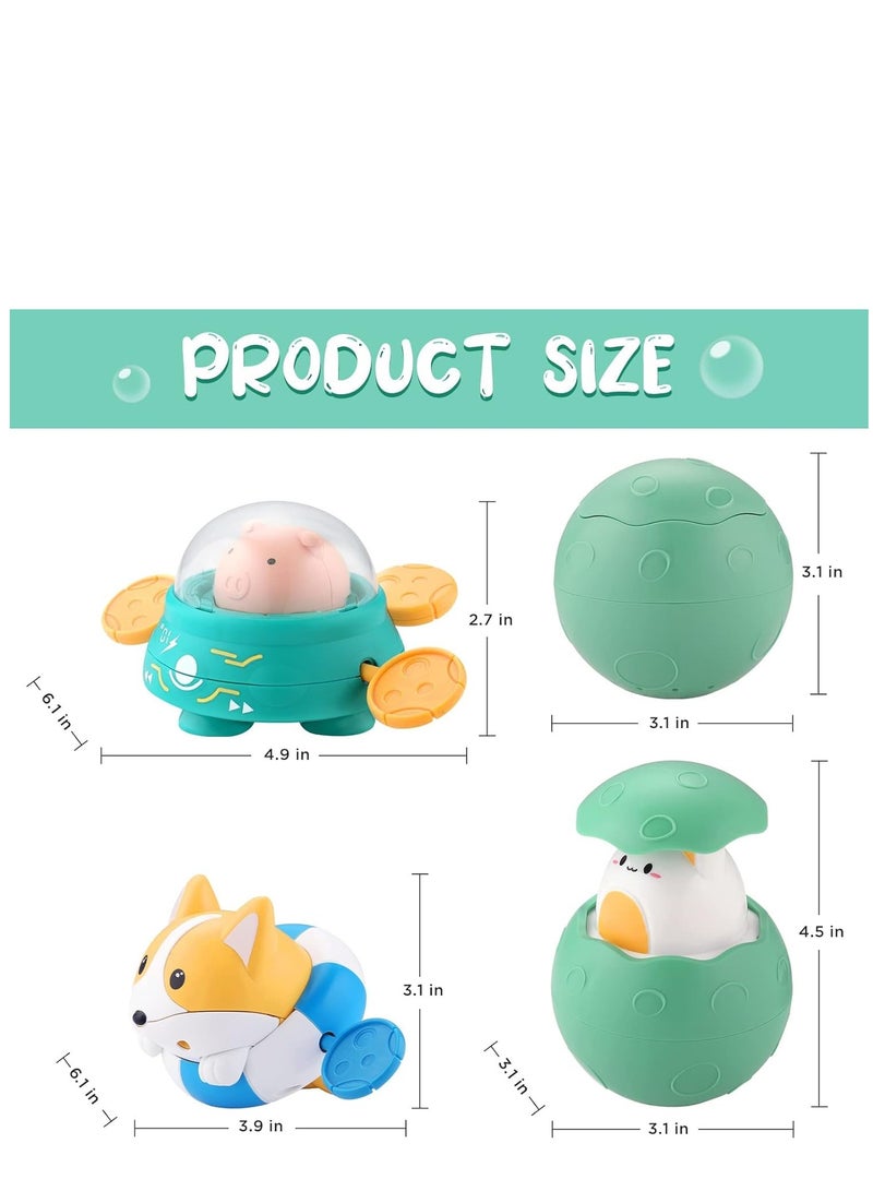 KASTWAVE Baby Bath Toys, Floating Wind Up Toys Spray Bathing Tub Fountain Toys for Toddlers 1-3, Shower and Floating Toys, Pool Bath Time Bathtub Pool Sprinkle Bath Toy for Kids Children, 3 Pack - Image 2