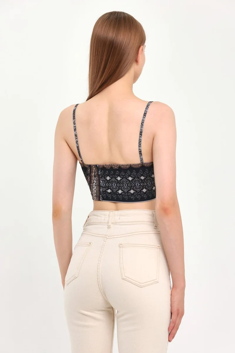 Alexander Gardi Patterned Strap Bustier (B23-0069)