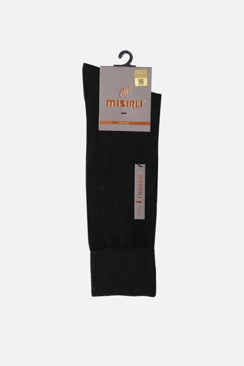 Mısırlı Egyptian Men's Bamboo Single Black Long Socks M 62500 Si