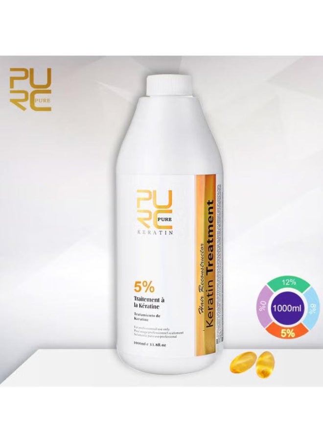 بورك معالج شعر ببروتين الكيراتين النقي PURC كريم فرد الشعر وتنعيمه وإصلاحه بالكيراتين 5% 1000 مل - Image 2