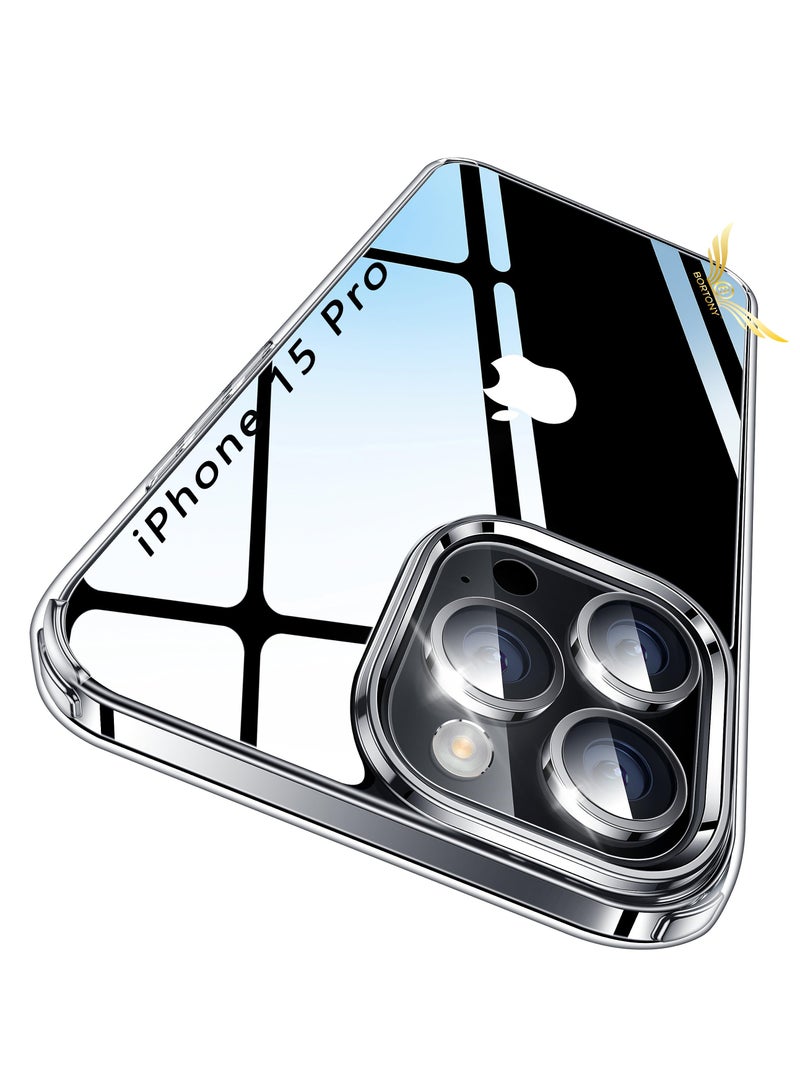 BORTONY iPhone 15 Pro Protective Case 6.1 Inch Yellow Resistant Transparent Cover Full Body Protection Shockproof Soft TPU Back Slim Thin Cover for iPhone 15 Pro - Image 1