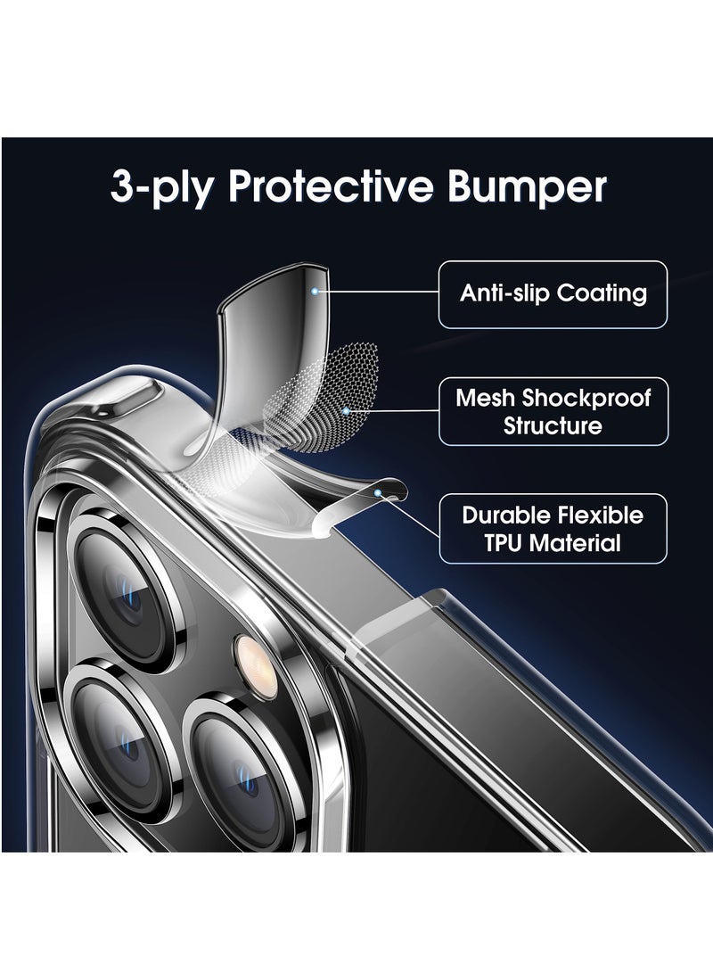 BORTONY iPhone 15 Pro Protective Case 6.1 Inch Yellow Resistant Transparent Cover Full Body Protection Shockproof Soft TPU Back Slim Thin Cover for iPhone 15 Pro - Image 5