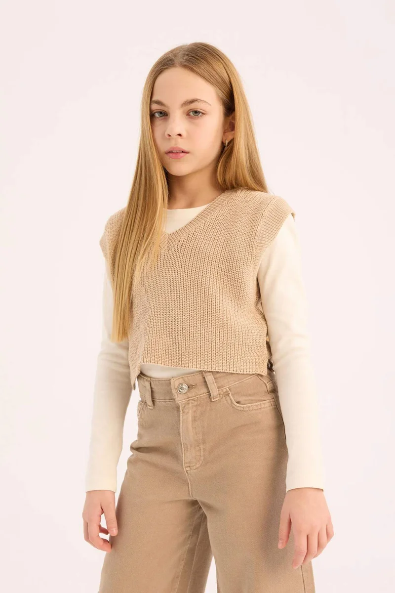 DeFacto Girl V-Neck Knit Vest