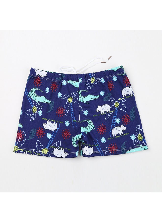 Loquat Boys Swimming Trunks Cute Cartoon Baby Swimsuit Summer Baby Boys Kids Flat Angle Hot Spring Swimming Trunks Set Factory-Color:Blue Bottom Avocado -46- - Image 1