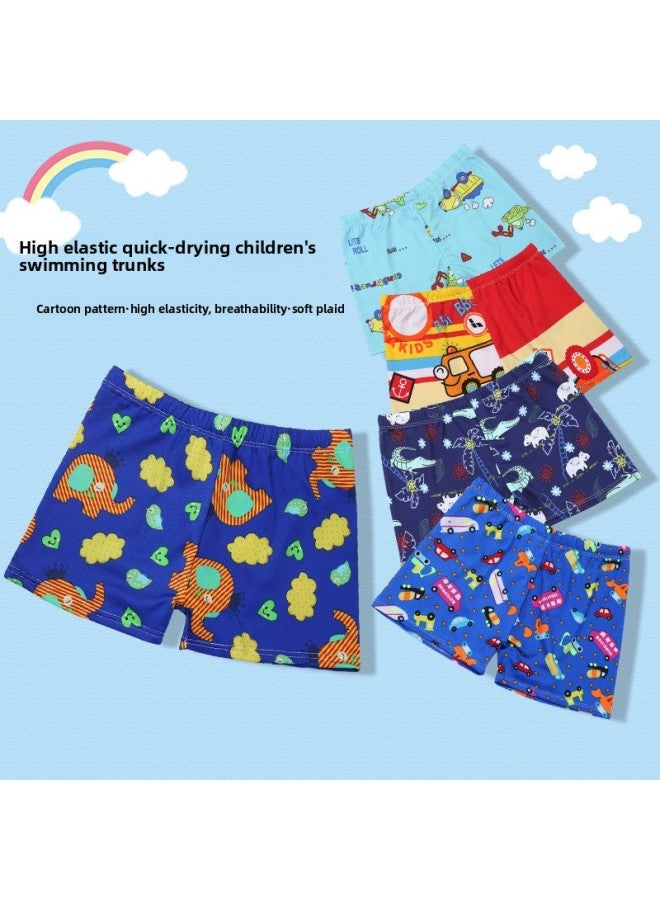 Loquat Boys Swimming Trunks Cute Cartoon Baby Swimsuit Summer Baby Boys Kids Flat Angle Hot Spring Swimming Trunks Set Factory-Color:Blue Bottom Avocado -46- - Image 4
