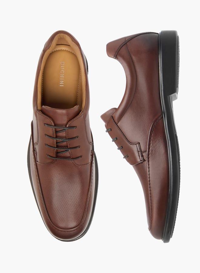 DUCHINI Mens Textured Lace-Up Derby Shoes - Image 2