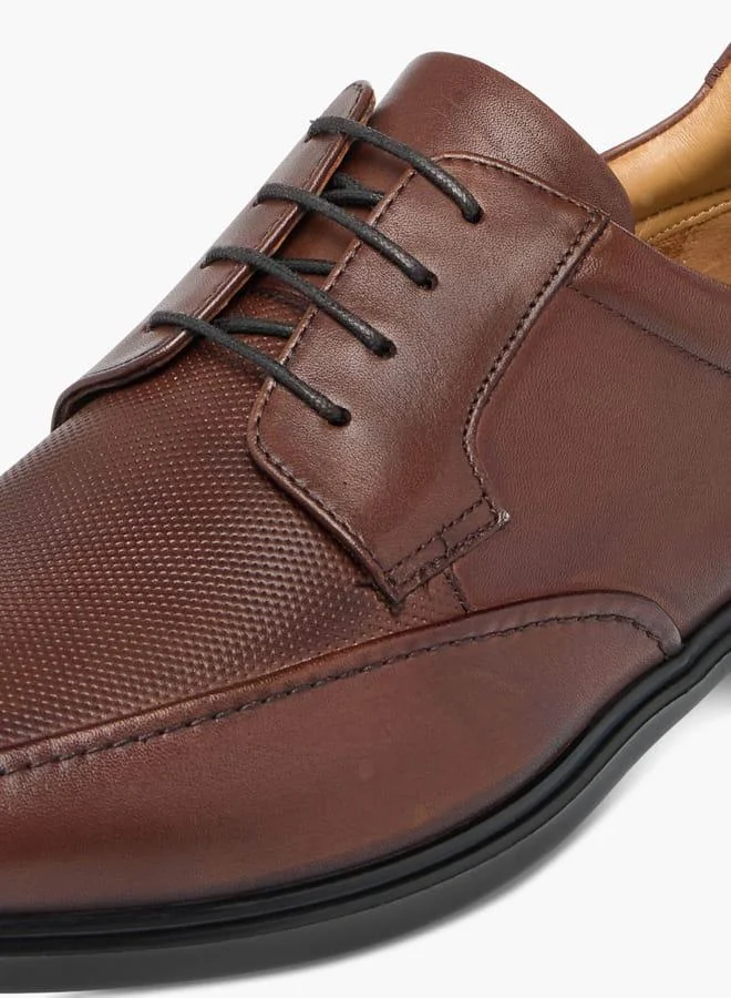 Duchini BROWN Mens Textured Lace-Up Derby Shoes for Men | Best Price UAE