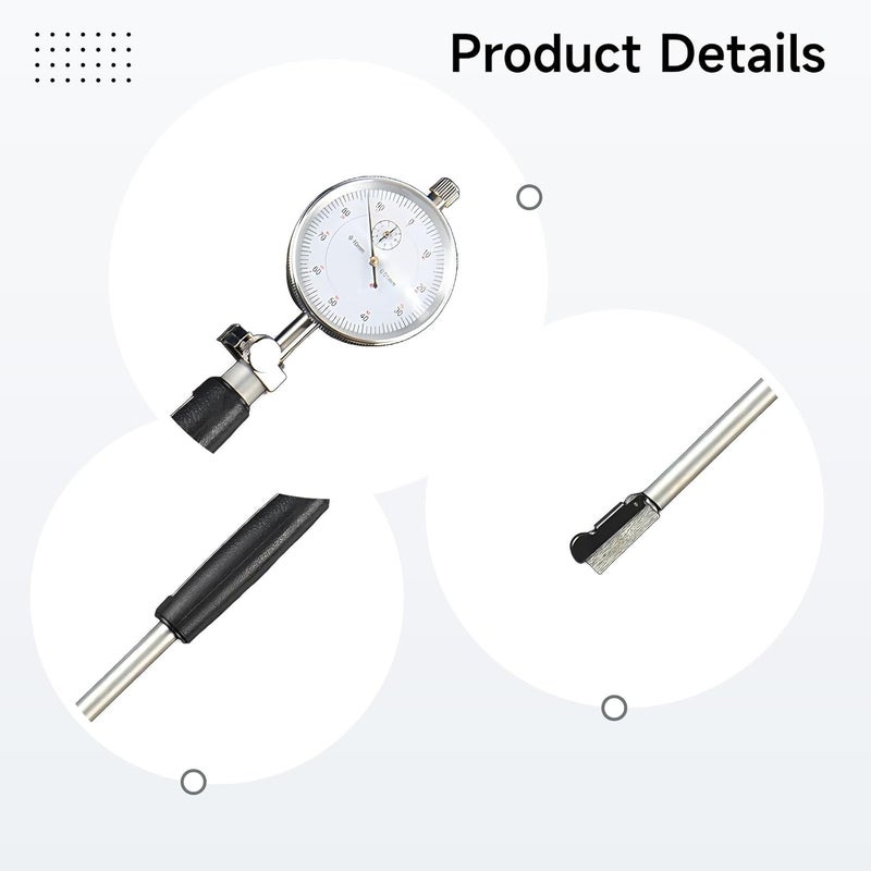 Dial Gauge for Precision Measurements, 18-35 Mm Inner Diameter, 0.01 Mm Accuracy, Made of Stainless Steel, Includes 6 Side Heads and Plastic Tool Box - Image 5