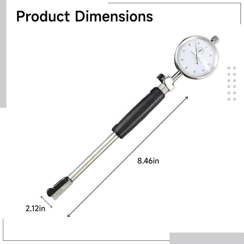 Dial Gauge for Precision Measurements, 18-35 Mm Inner Diameter, 0.01 Mm Accuracy, Made of Stainless Steel, Includes 6 Side Heads and Plastic Tool Box - Image 4