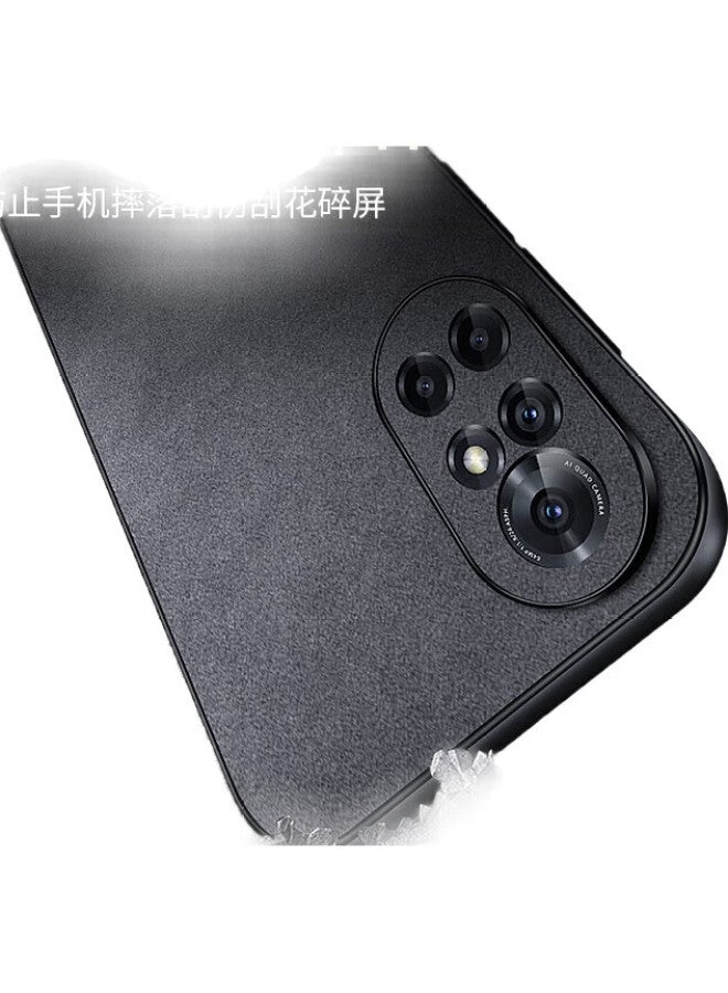 Shangsu, Suitable For Huawei Nova 8 Pro Phone Case, Nova 8 Pro Protective Cover, Shockproof, Full Lens Protection, Soft Shell, Simple Luxury Lambskin Outer Case, For Women And Men, Leather Case, Gray - Image 1