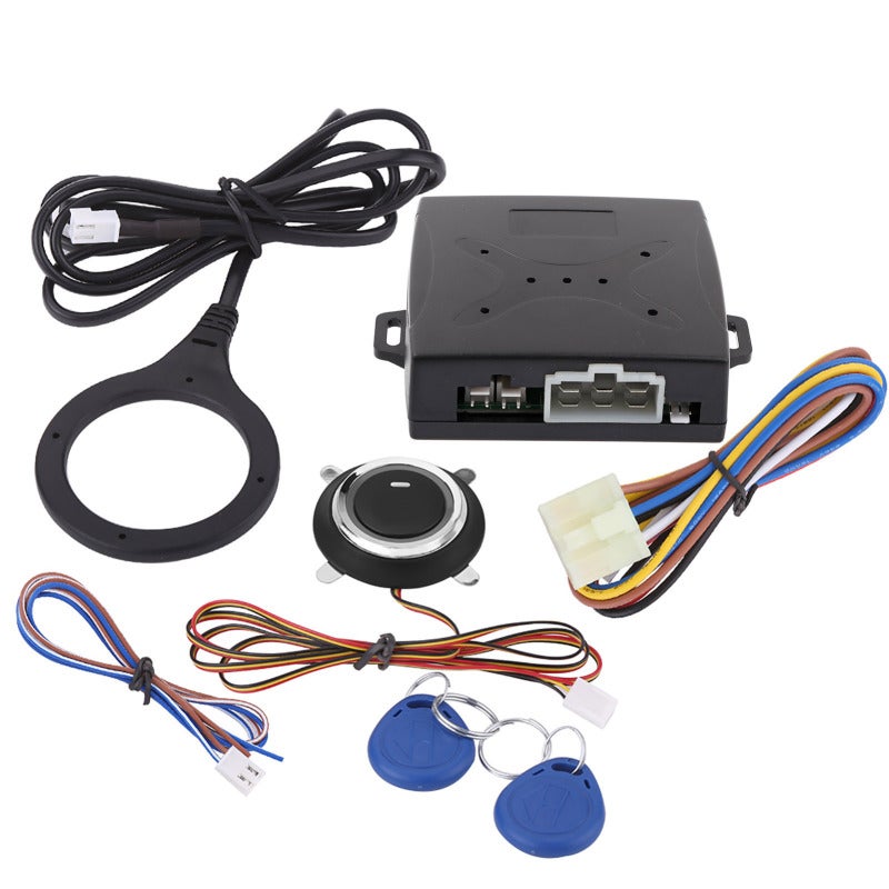 Keyless Push Start Button Car Engine Starter Ignition - RFID Immobilizer with Auto-Locking After 35 Seconds - Push Button Start for Vehicle Anti-Theft System - Image 1
