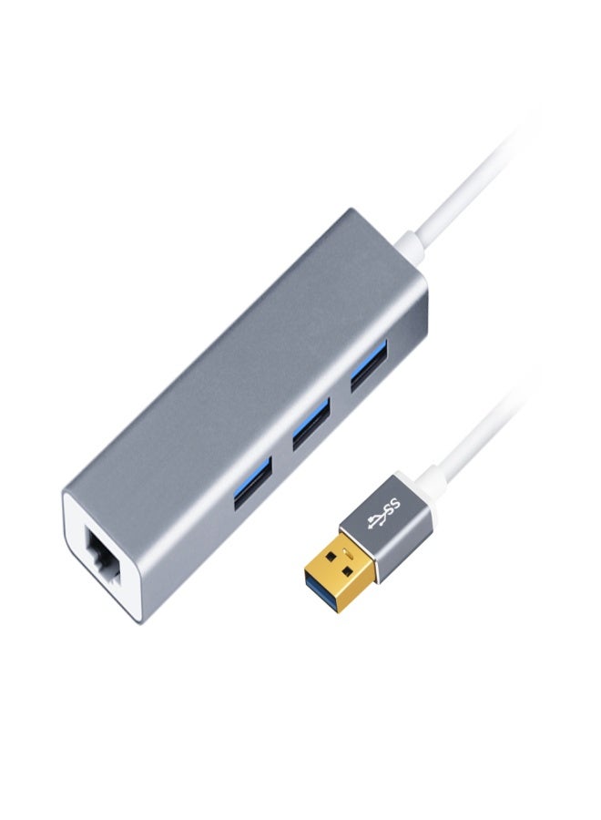 أونتن محول USB 3.0 إلى إيثرنت من أونتن، محول USB إلى USB، برنامج تشغيل/نقل عالي السرعة/يدعم شبكة 10/100/1000 ميجابت في الثانية، رمادي - Image 1