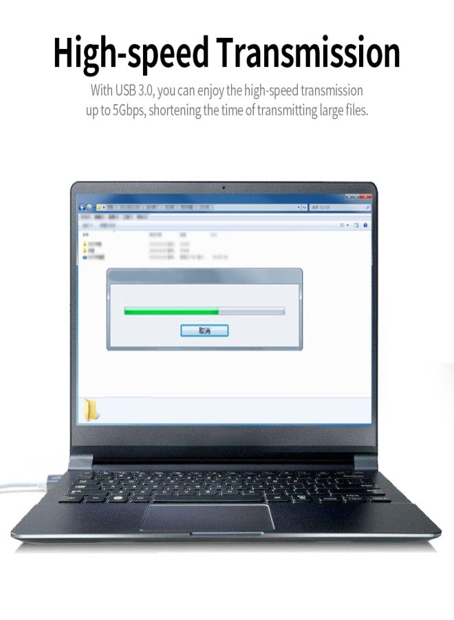 أونتن محول USB 3.0 إلى إيثرنت من أونتن، محول USB إلى USB، برنامج تشغيل/نقل عالي السرعة/يدعم شبكة 10/100/1000 ميجابت في الثانية، رمادي - Image 3