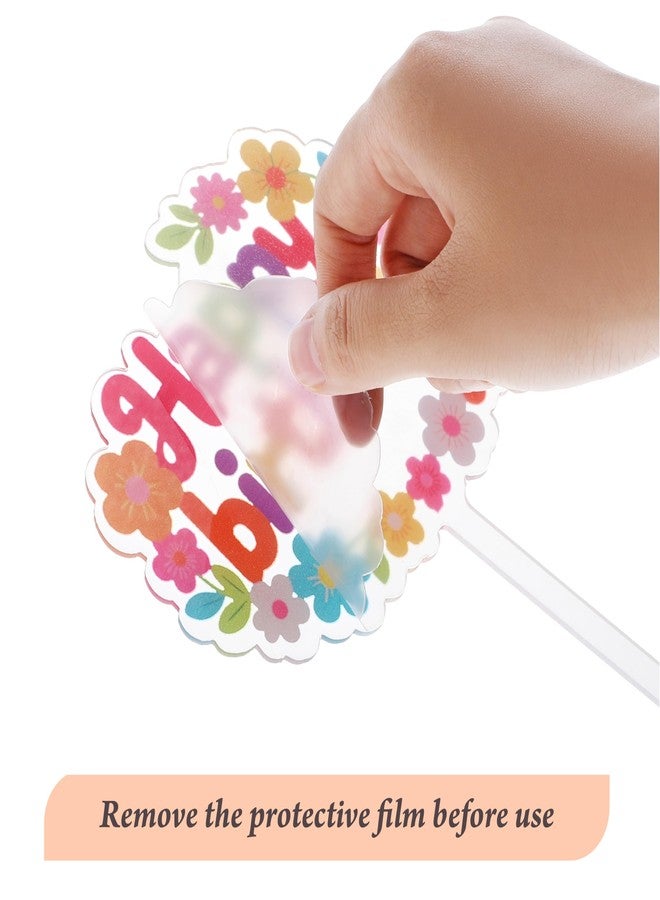 كوكو لاند زينة كعكة عيد ميلاد من كوكولاند - قطعة واحدة من زينة كعكة أكريليك على شكل زهرة ديزي عتيقة لحفلات استقبال المولود الجديد ومستلزمات حفلات أعياد الميلاد - Image 3