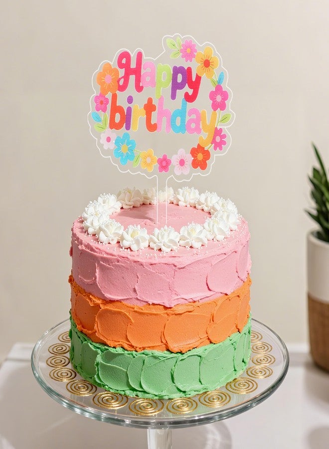 كوكو لاند زينة كعكة عيد ميلاد من كوكولاند - قطعة واحدة من زينة كعكة أكريليك على شكل زهرة ديزي عتيقة لحفلات استقبال المولود الجديد ومستلزمات حفلات أعياد الميلاد - Image 4