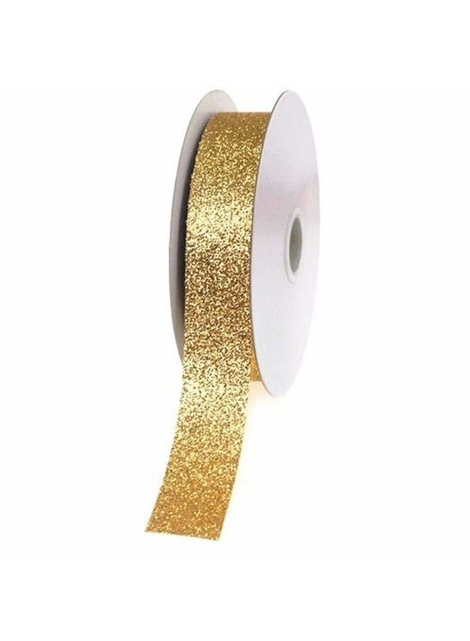 Homeford Glitter Ribbon Gift Wrapping, 7/8-Inch, 25-Yard, Gold
