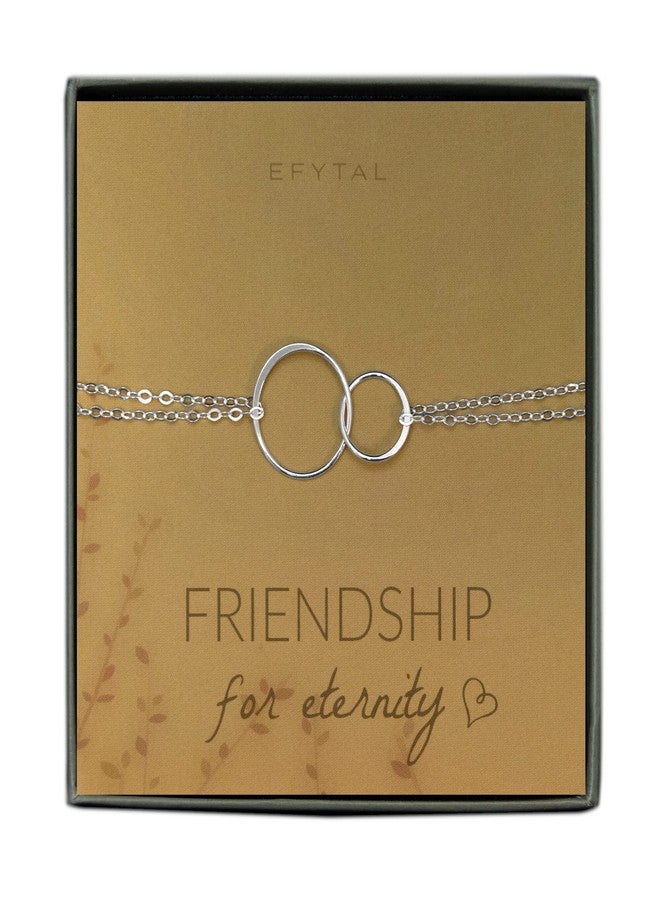 EFYTAL Friendship Gifts, Sterling Silver 2 Circle Friendship Bracelet, Infinity Circles Gift For Best Friend, Friends Forever Jewelry - Image 1