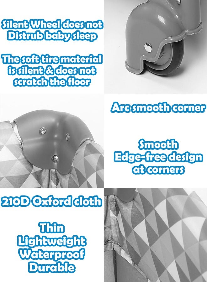 ZCM-HAPPY Multifunctional Portable Folding Crib And Playbed Ideal For Newborns And Toddlers With Travel Carry Bag - Image 3