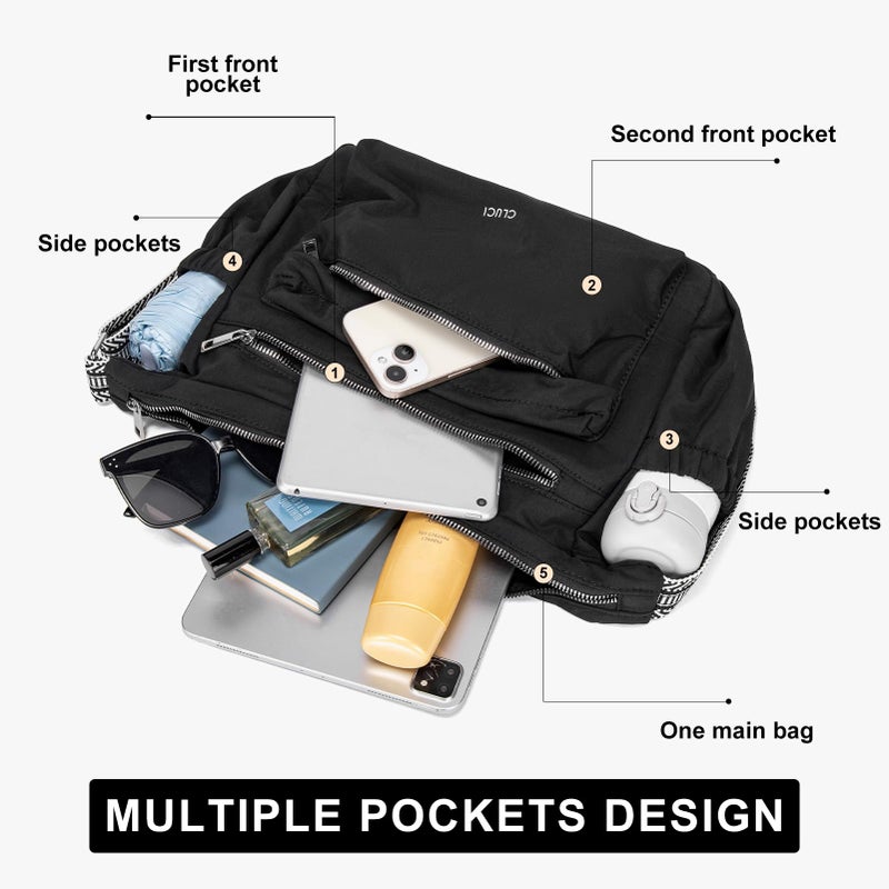 CLUCI Travel Purses for Women, Waterproof Nylon Crossbody Bags for Woman Trendy, Anti Theft Shoulder Handbags for Ladies - Image 5