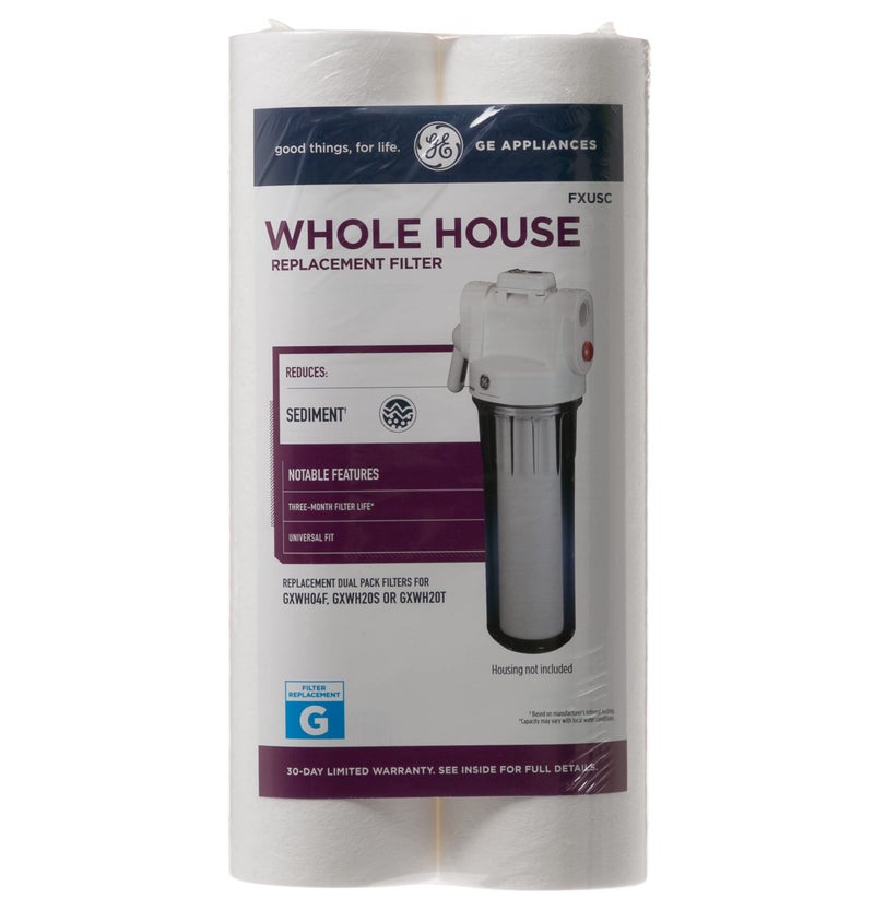 GE FXUSC Whole House Water Filter, Replacement for Water Filtration System, NSF Certified: Reduces Sediment, Rust & Other Impurities from Water, Replace Every 3 Months for Best Results, 2 Filters - Image 2