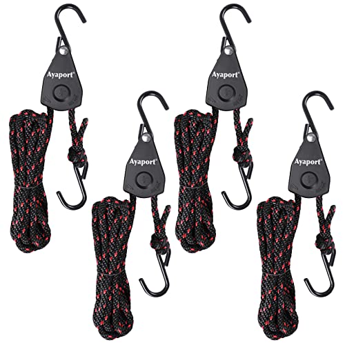 Ayaport Kayak Rope Tie Down Ratchet Straps Bow and Stern Ratcheting Tie Downs Rope Hanger Kayak and Canoe Accessories - Image 1