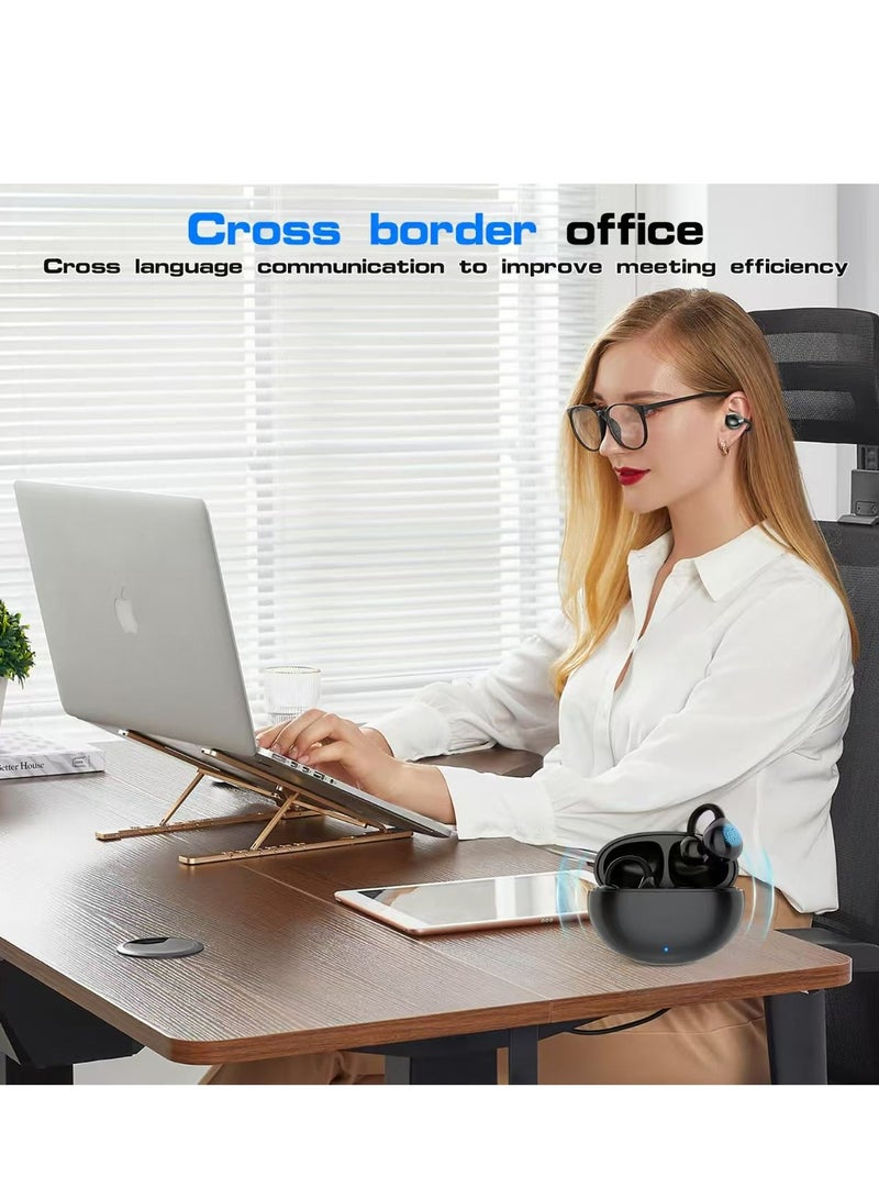 سماعات أذن مترجم لغة AI، جهاز ترجمة 144 لغة بتقنية البلوتوث و8 لهجات ترجمة لغة دون اتصال بالإنترنت، سماعات أذن مترجمة ثنائية الاتجاه لتعلم اللغة/السفر/الأعمال - Image 5