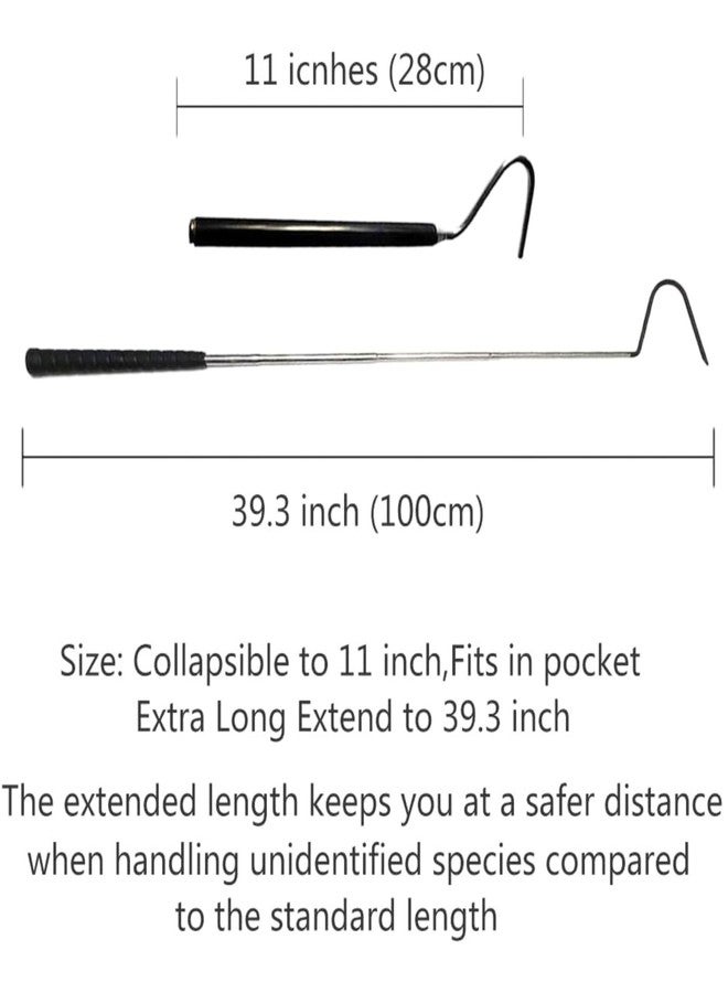 Efficacy Black Collapsible Stainless Steel Fruit Hook 28Cm | Retractable Convenient Hook for Garbage Lifting Lightweight Extendable Upto 100Cm Qty - 1 - Image 4