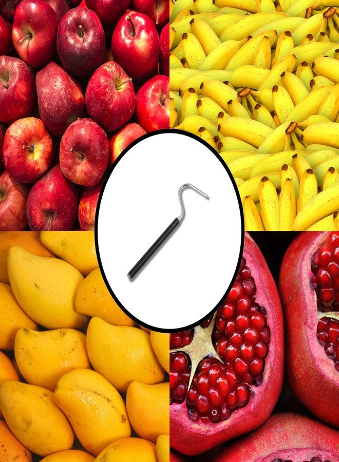 Efficacy Black Collapsible Stainless Steel Fruit Hook 28Cm | Retractable Convenient Hook for Garbage Lifting Lightweight Extendable Upto 100Cm Qty - 1 - Image 3