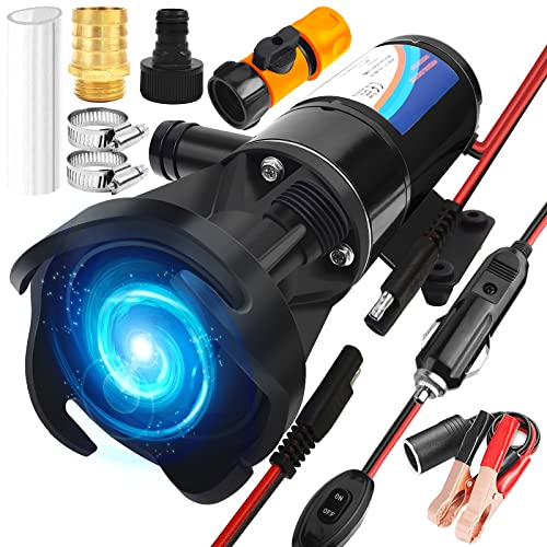 folconroad Macerator Pump for RV, 12V 12GPM RV Macerator with Quick-Release, Sewage Pump with Garden Hose Discharge Port for Marine, Campers, Kitchen, and Bathroom - Image 1