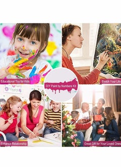 Generic DIY Acrylic Paint by Numbers Kit for Canvas Art Three Stunning Flower Designs with 3 Brushes & Bright Colors for Ages 812 Ideal Craft Activity 40x50cm  - Image 4