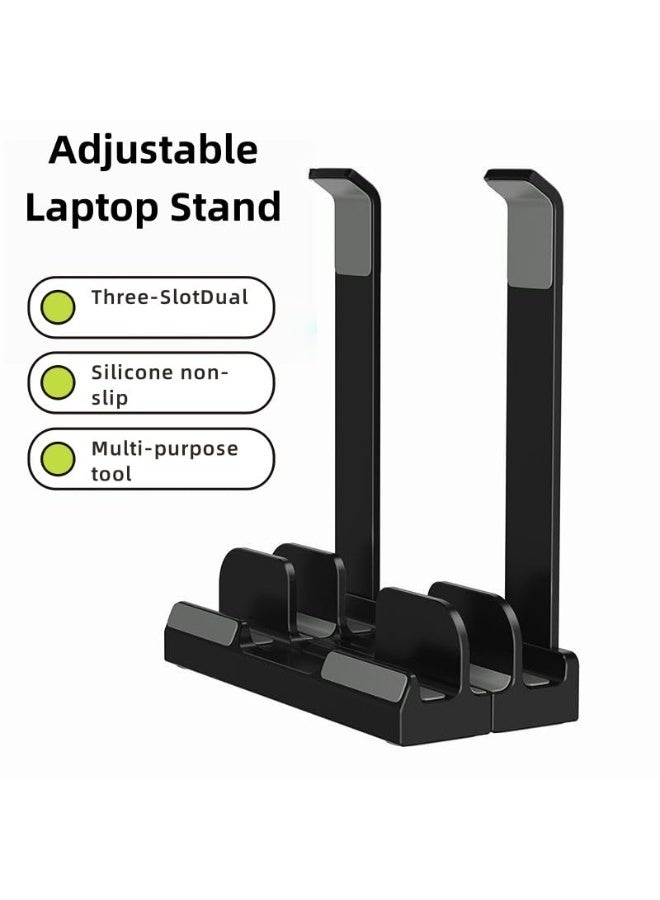 YelaJoy Vertical laptop stand, Computer Stand, suitable for MacBook Pro and MacBook Air office desk accessories adjustable, adjustable, supports up to 17.3-inch laptop riser, Standing Notebook Holder, Black - Image 2