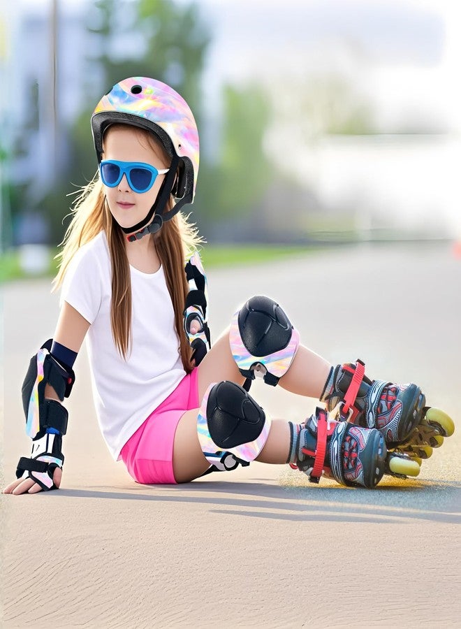 JIFAR Bike Helmet Set with Knee Pads Elbow Pads Wrist Guards,Adjustable Helmet Protection Gear Set for Girl Kids&Youth,Protective Gear Set for Sport Cycling Bike Roller Skating Scooter - Image 2