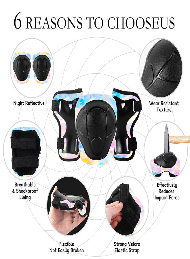 JIFAR Bike Helmet Set with Knee Pads Elbow Pads Wrist Guards,Adjustable Helmet Protection Gear Set for Girl Kids&Youth,Protective Gear Set for Sport Cycling Bike Roller Skating Scooter - Image 4