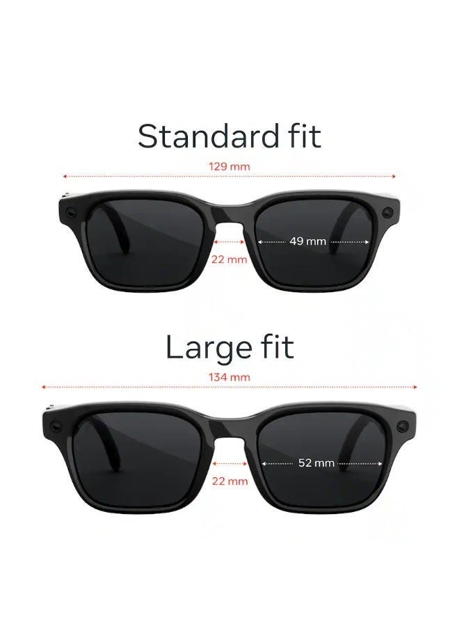 ميتا 155 mAh Meta Adventurer - Smart AI glasses for Women, Men—Meta AI, 12MP Camera, Live Translate — Polarized Grey Lenses - Classic Black - Size: Standard Classic Black - Image 5