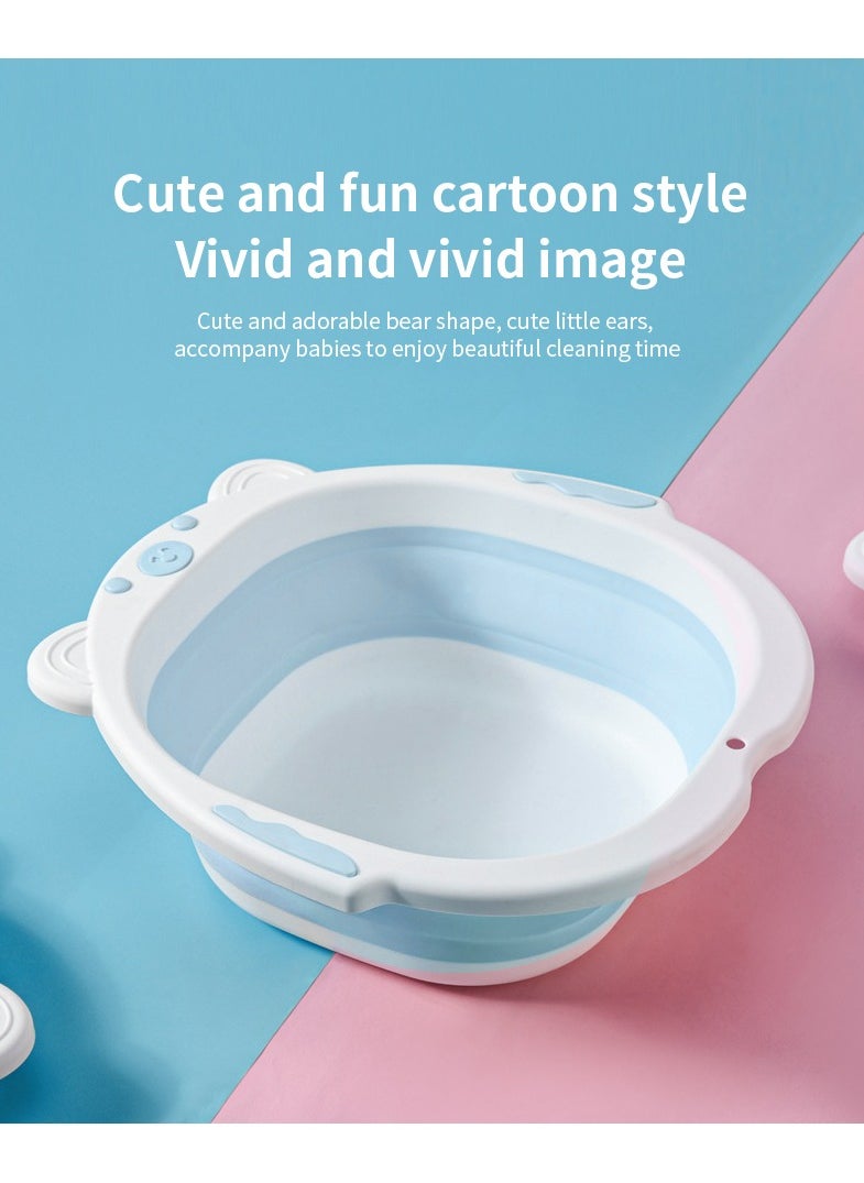 MileMelo Sitz Bath for Toilet Seat, Foldable Portable Sitz Baths for Perineum Relief, Collapsible Sitz Basin with Flusher, Suitable for Pregnant Women,Blue  - Image 3
