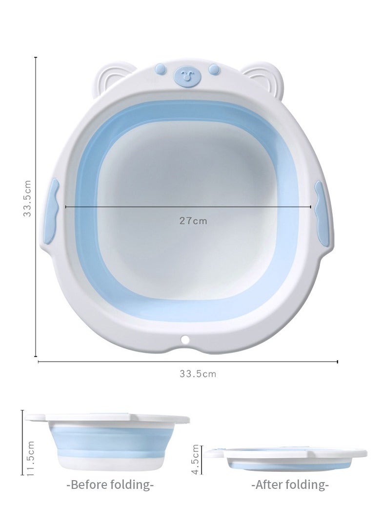 MileMelo Sitz Bath for Toilet Seat, Foldable Portable Sitz Baths for Perineum Relief, Collapsible Sitz Basin with Flusher, Suitable for Pregnant Women,Blue  - Image 2